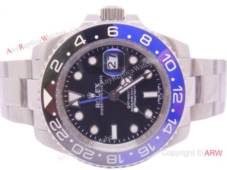 42mm Copy Rolex Batman GMT-Master II Watch Blue & Black Ceramic Bezel 